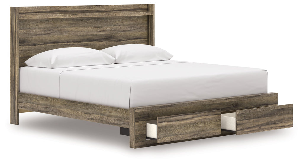 Elbrim Brown King Panel Storage Bed