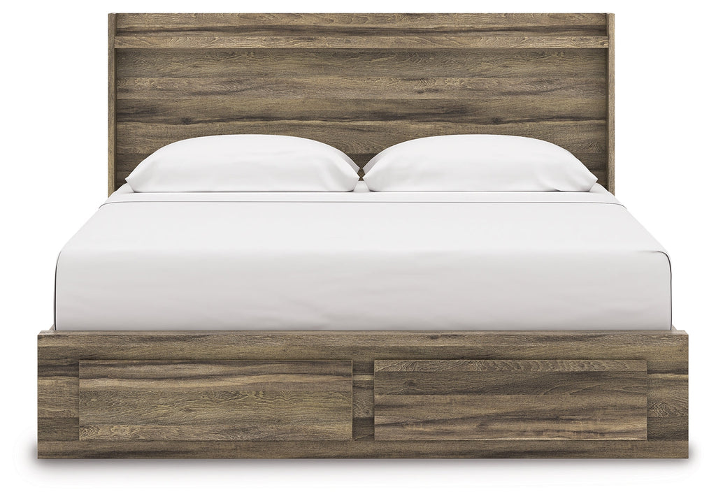Elbrim Brown King Panel Storage Bed