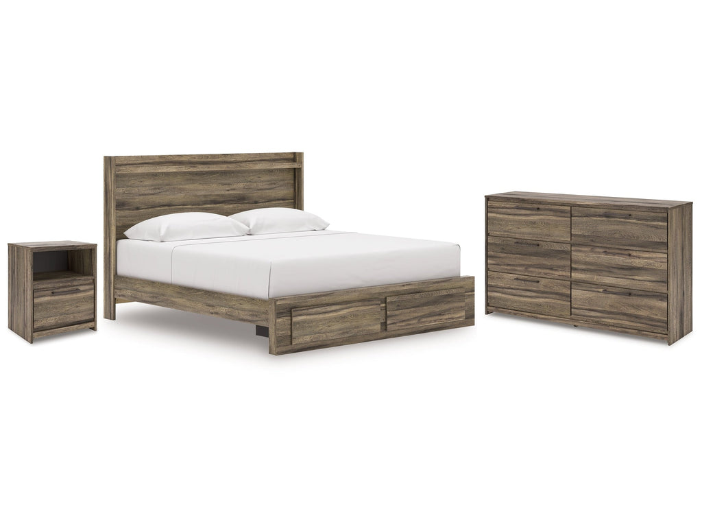 Elbrim King Panel Storage Bedroom Set, Brown