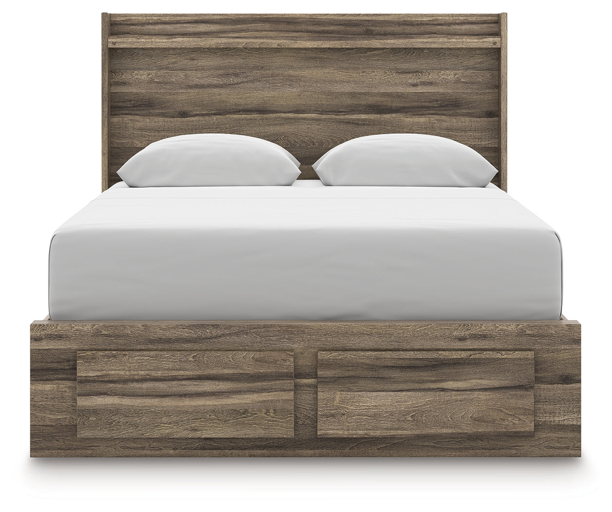 Elbrim Brown Queen Panel 6 Storage Bed, Dresser and Mirror