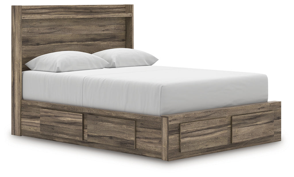 Elbrim Brown Queen Panel 6 Storage Bed, Dresser and Mirror