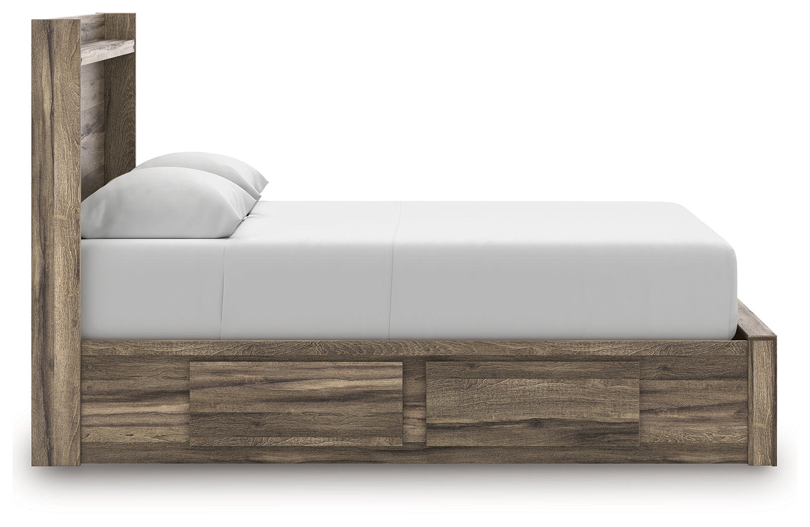 Elbrim Brown Queen Panel 6 Storage Bed, Dresser and Mirror