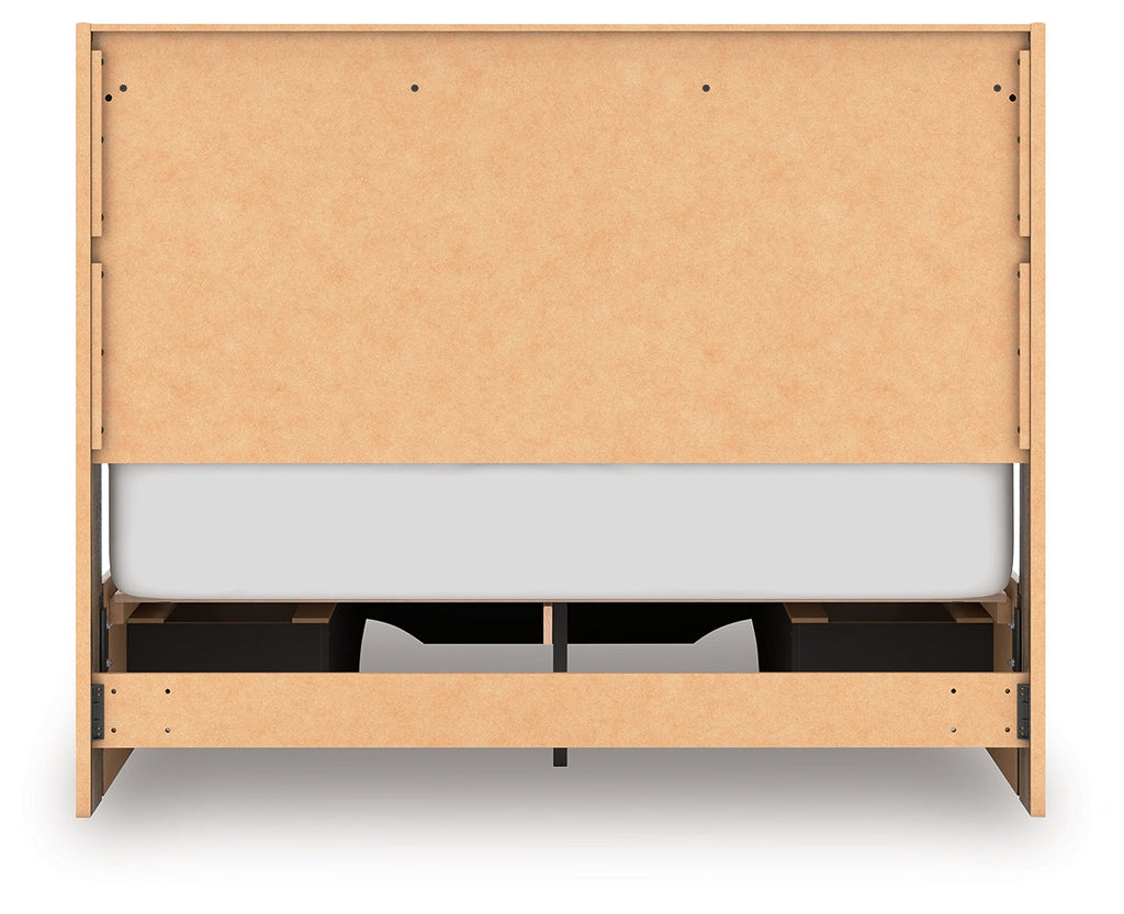 Elbrim Brown Queen Panel 6 Storage Bed, Dresser and Mirror