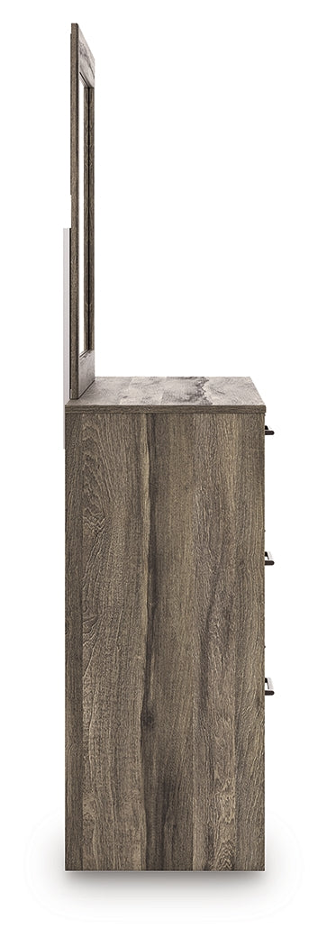 Elbrim Brown Queen Panel Bed, Dresser and Mirror