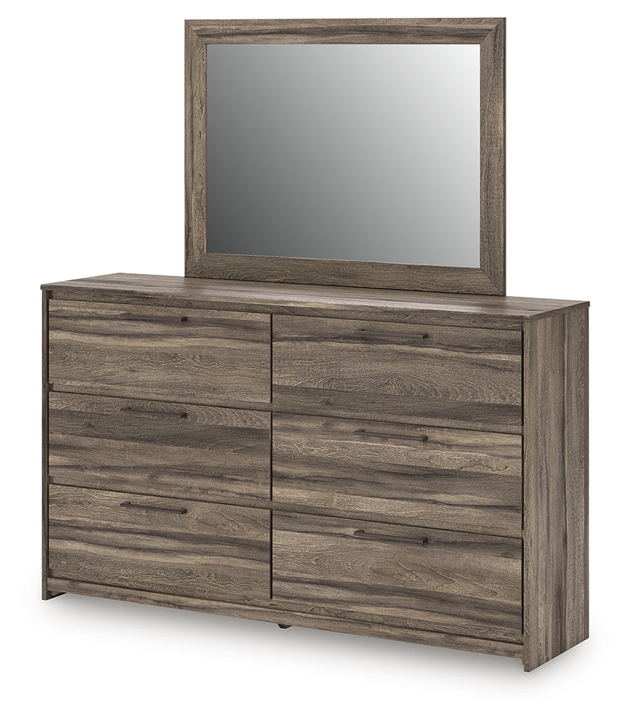 Elbrim Brown Queen Panel Bed, Dresser and Mirror