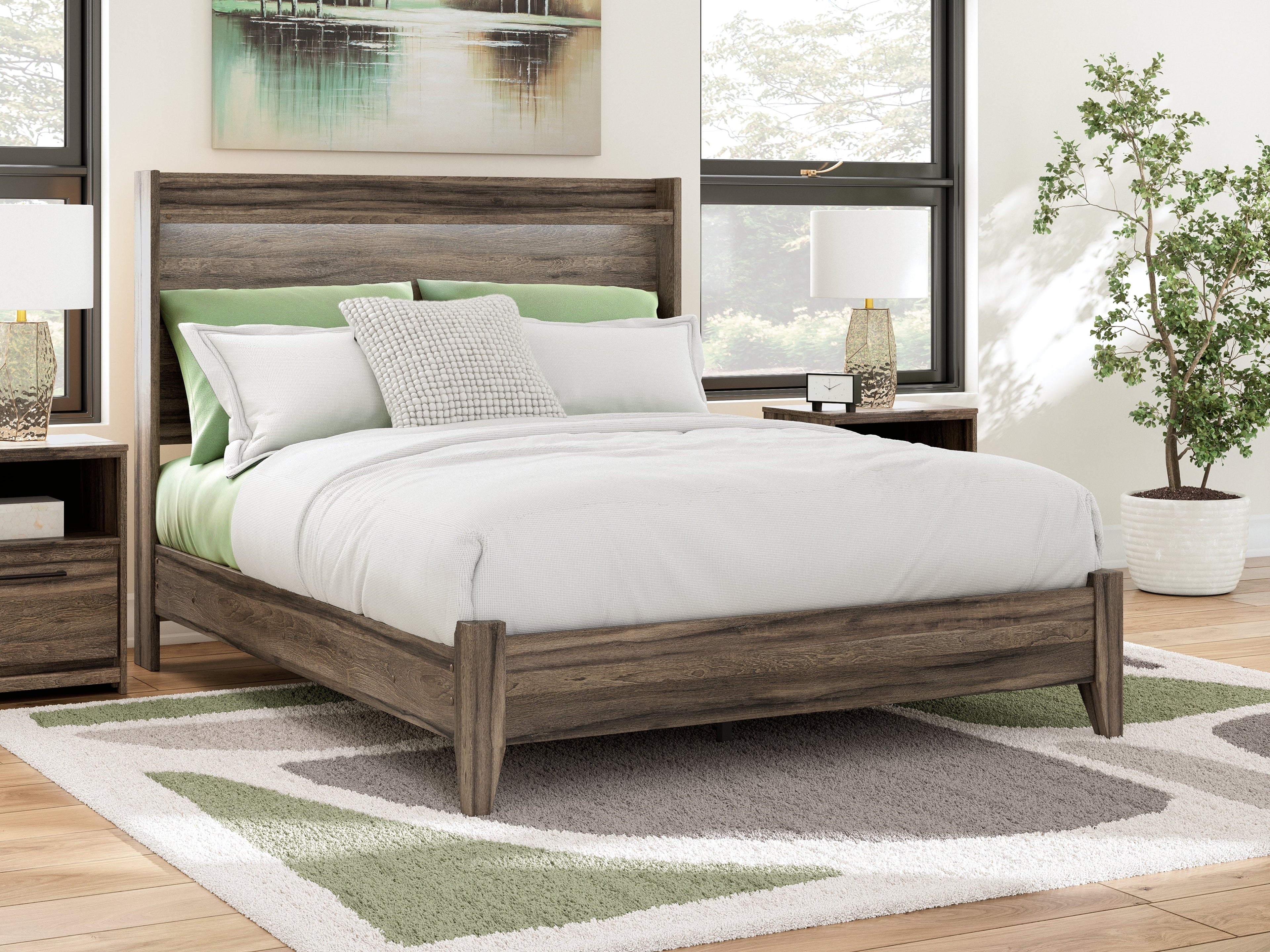 Elbrim Brown Queen Panel Bed
