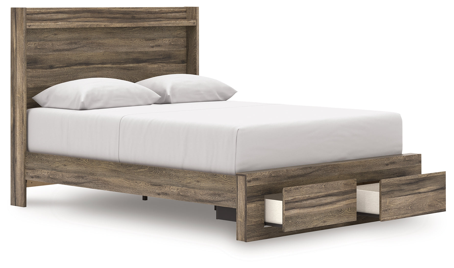 Elbrim Brown Queen Panel Storage Bed, Dresser and Mirror