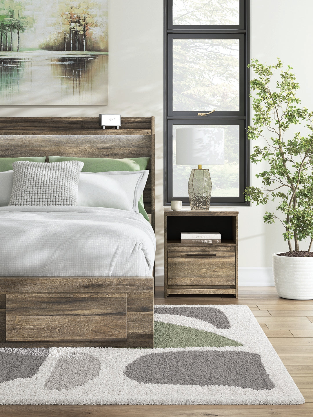 Elbrim Queen Panel Storage Bedroom Set, Brown