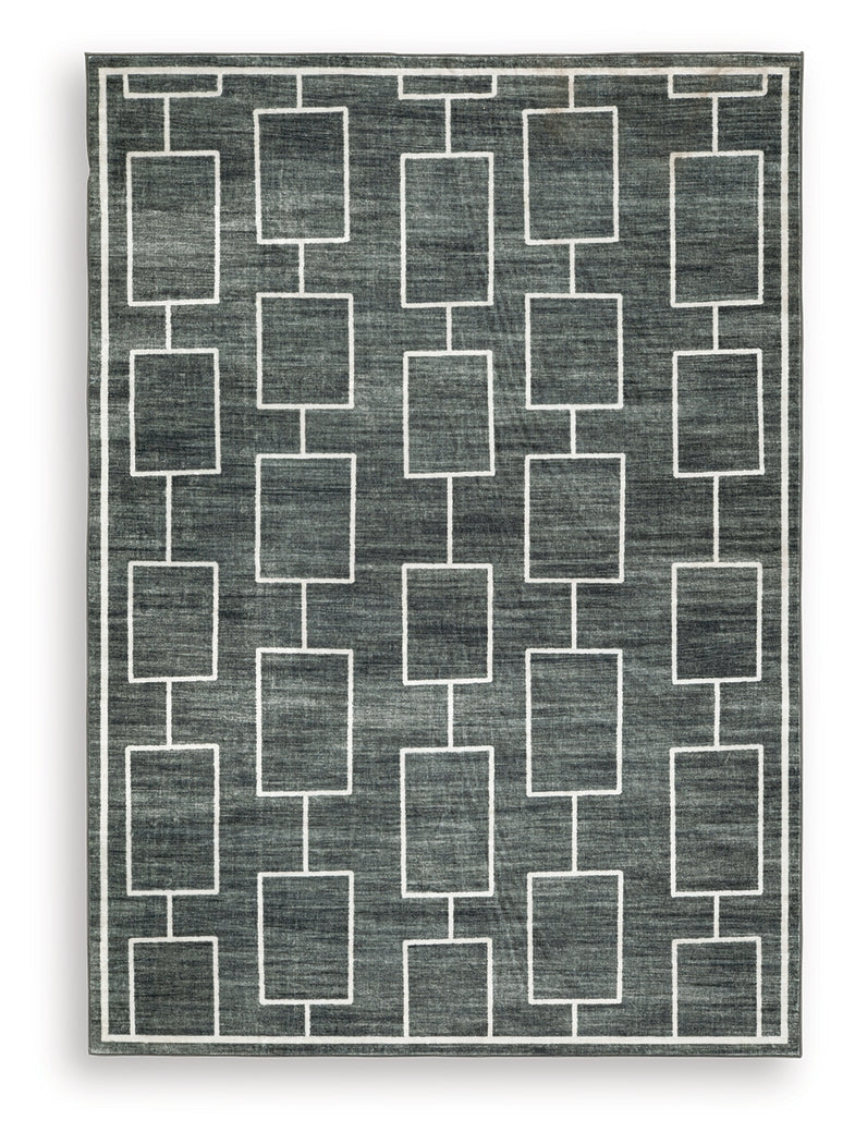 Elderland Black/Gray Washable Medium Rug