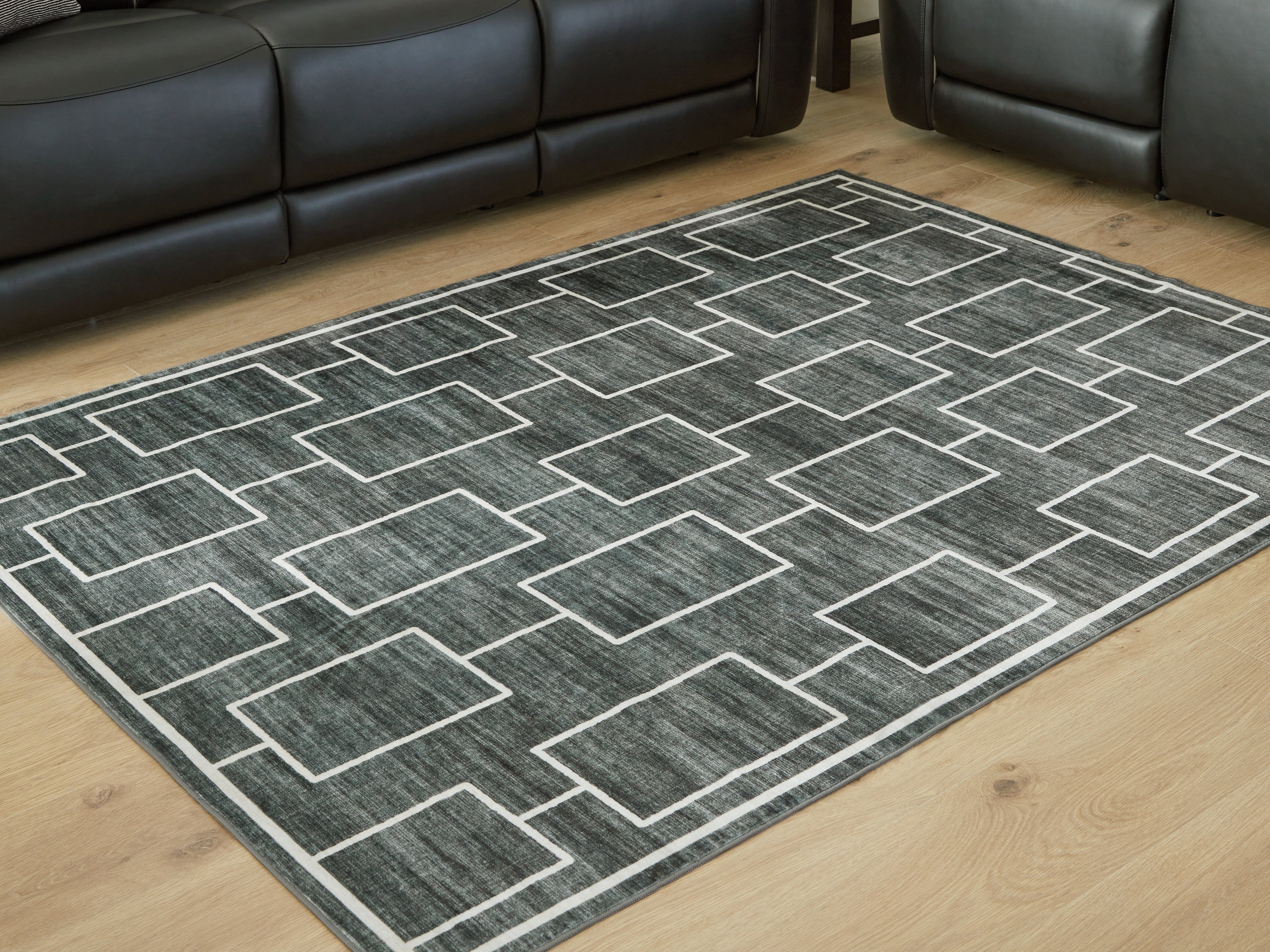 Elderland Black/Gray Washable Medium Rug