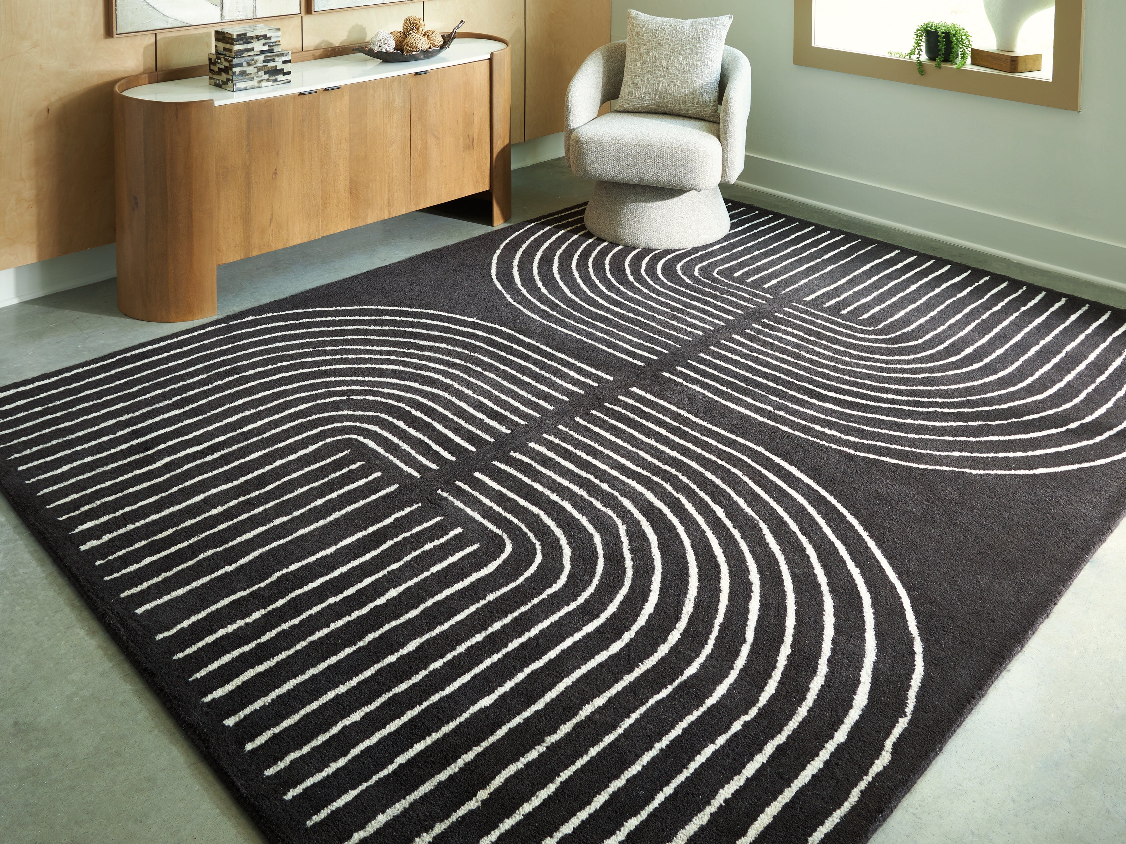 Eldonmore Black/Ivory Large Rug
