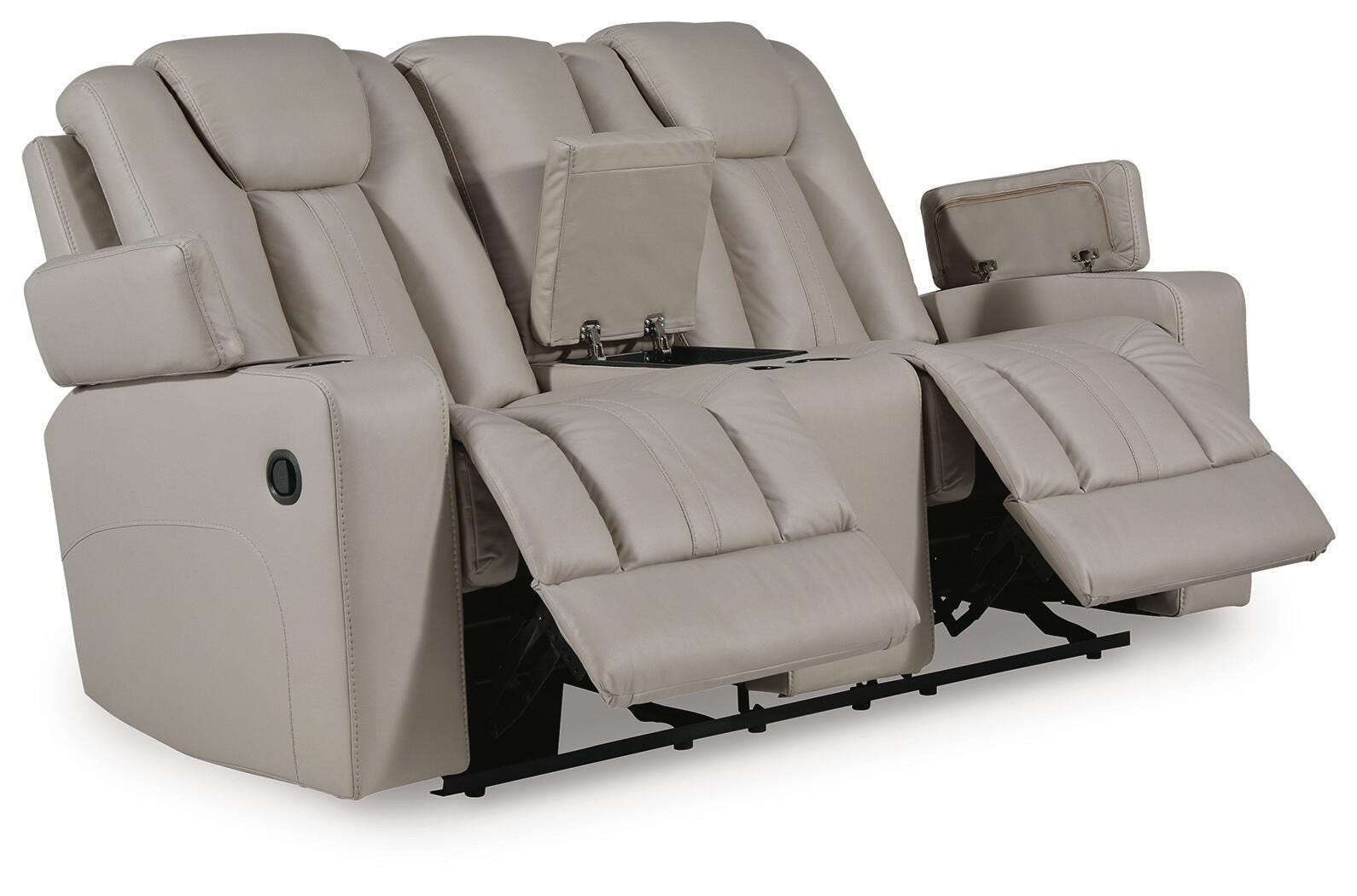 Elevate Edges Coin Glider Reclining Loveseat with Console