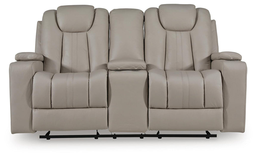 Elevate Edges Coin Glider Reclining Loveseat with Console