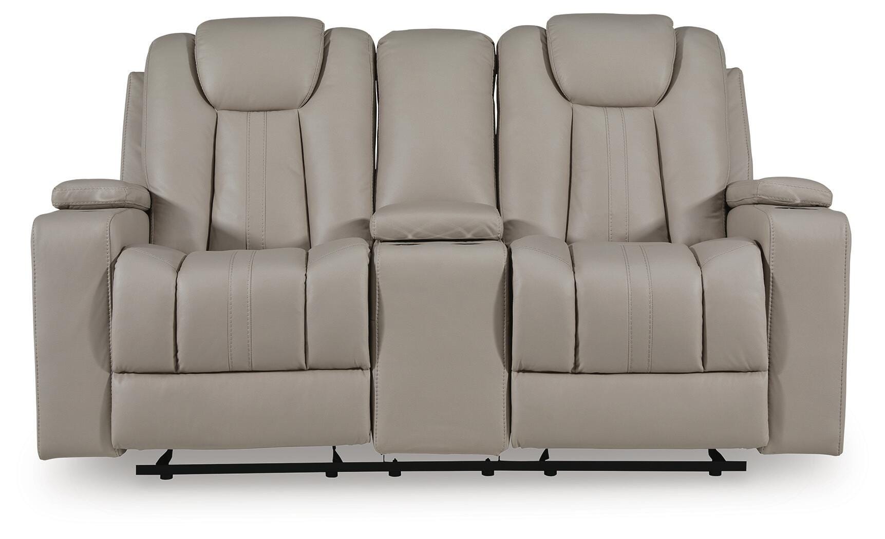 Elevate Edges Coin Glider Reclining Loveseat with Console