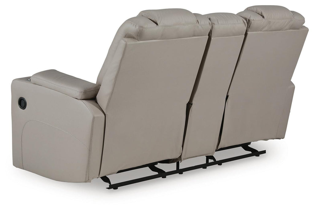 Elevate Edges Coin Glider Reclining Loveseat with Console