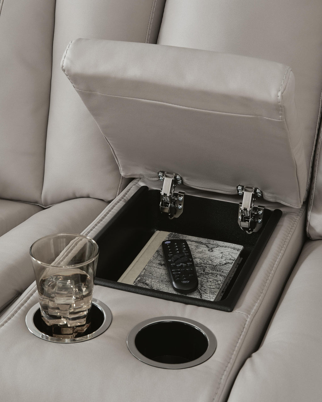 Elevate Edges Coin Glider Reclining Loveseat with Console