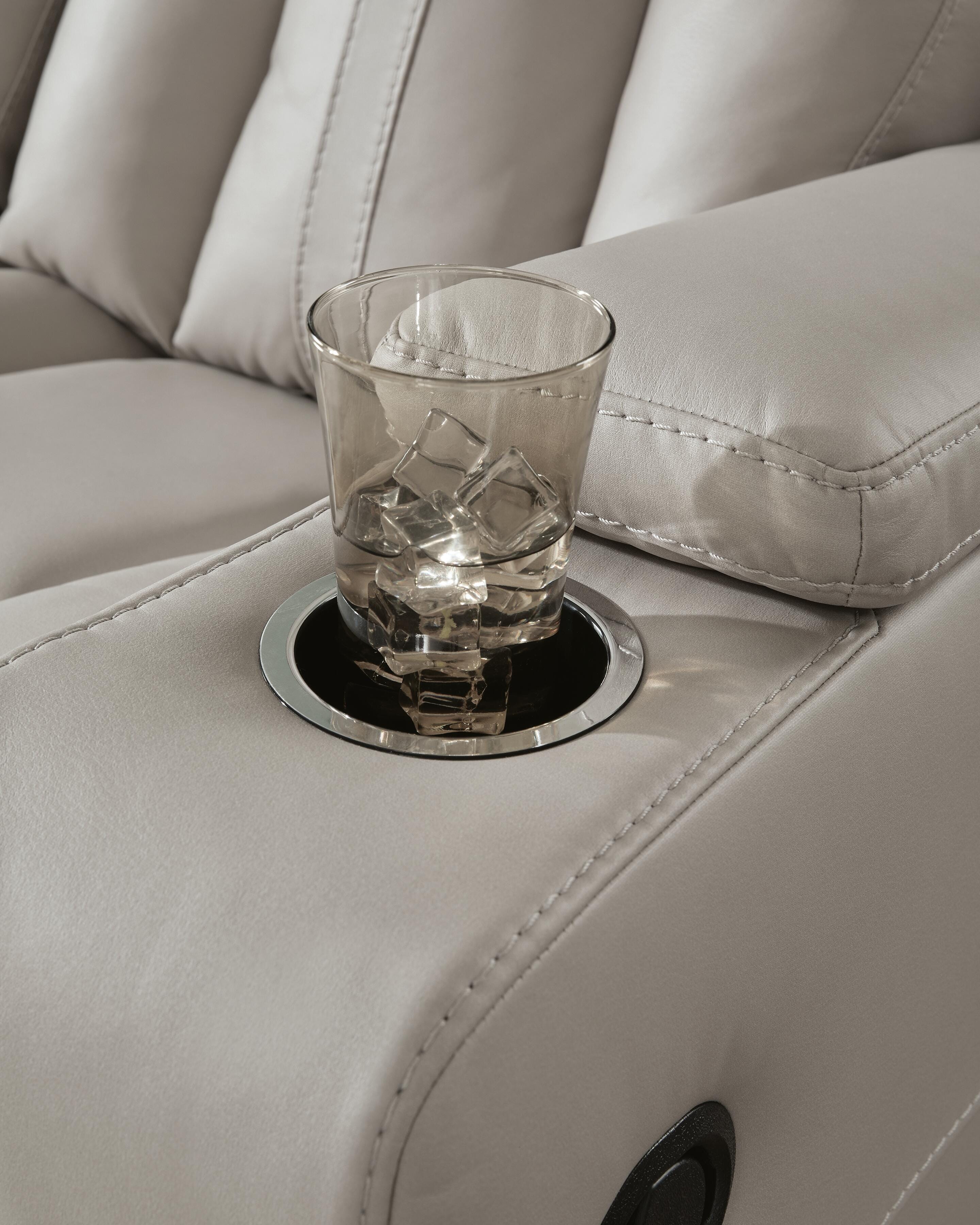 Elevate Edges Coin Glider Reclining Loveseat with Console