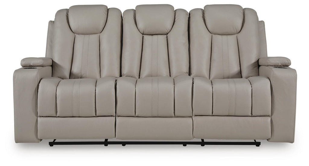 Elevate Edges Coin Reclining Sofa with Drop Down Table