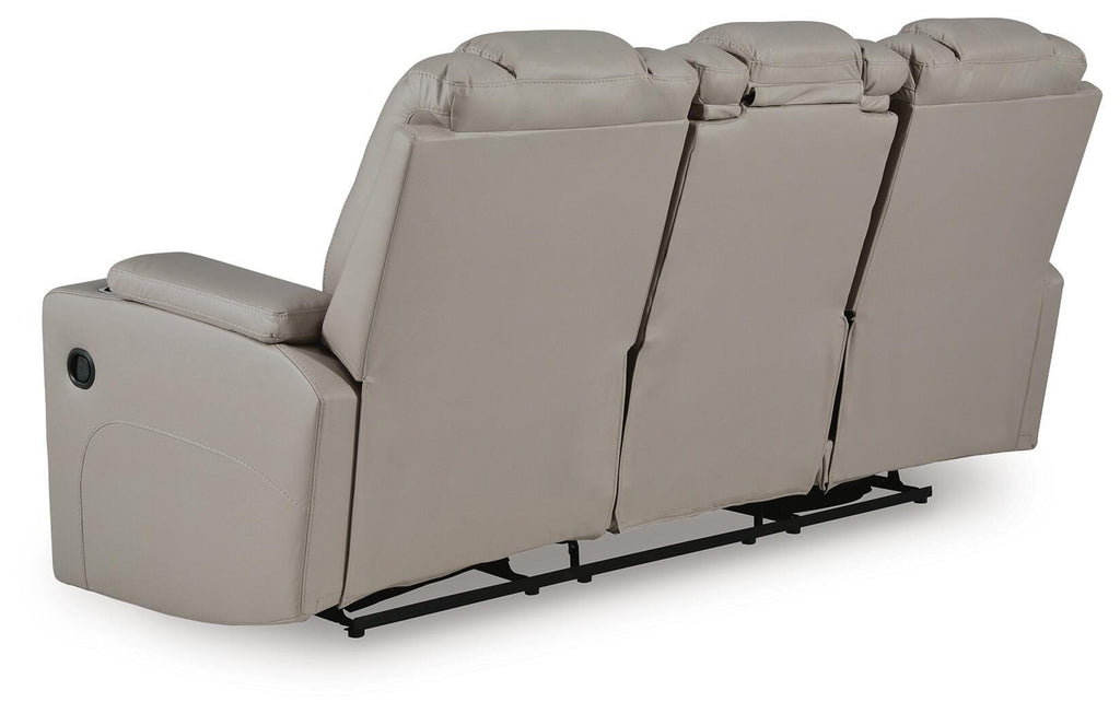 Elevate Edges Coin Reclining Sofa with Drop Down Table