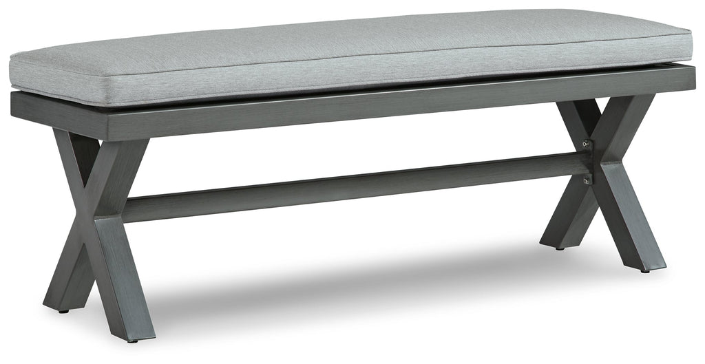 Elite Park Gray Outdoor Bench w/ Cushion