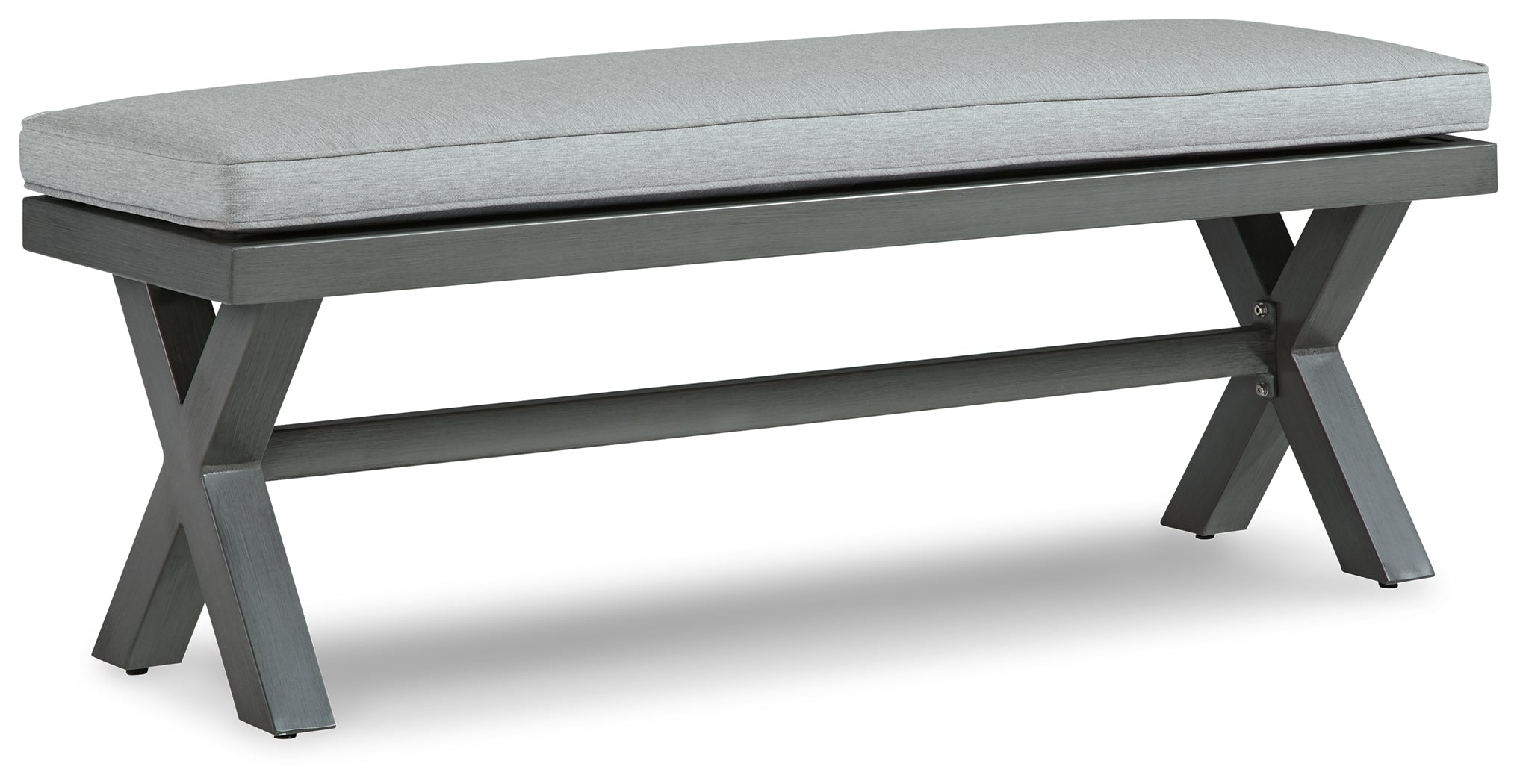 Elite Park Gray Outdoor Bench w/ Cushion