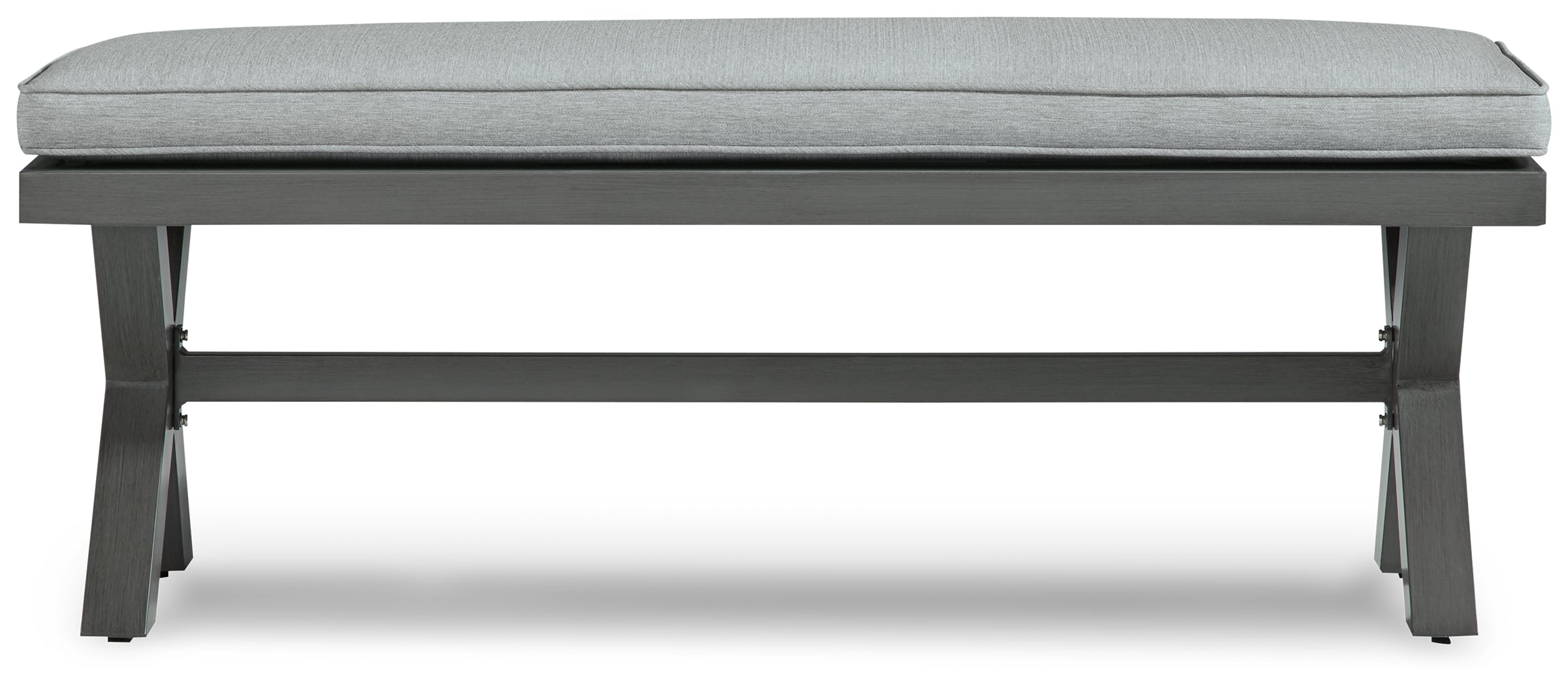 Elite Park Gray Outdoor Bench w/ Cushion