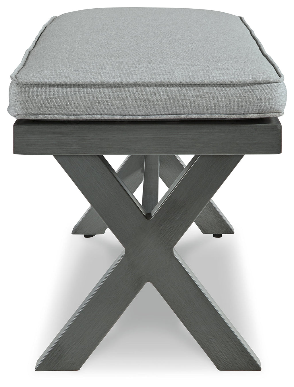 Elite Park Gray Outdoor Bench w/ Cushion