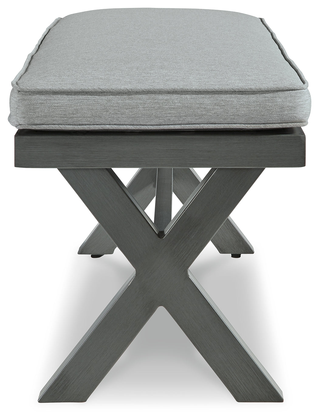 Elite Park Gray Outdoor Bench w/ Cushion