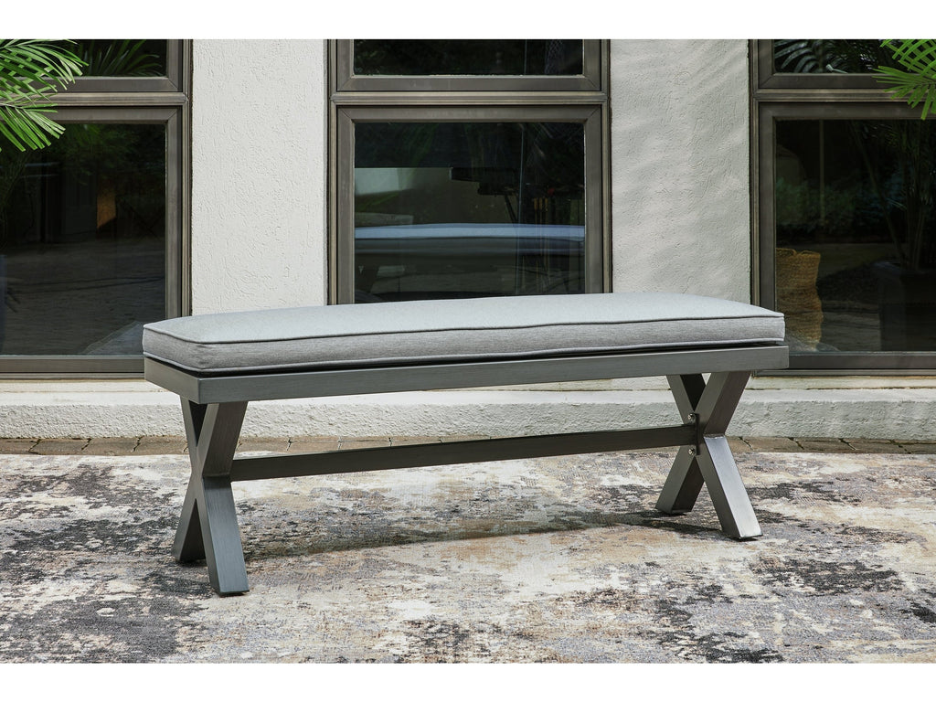 Elite Park Gray Outdoor Bench w/ Cushion