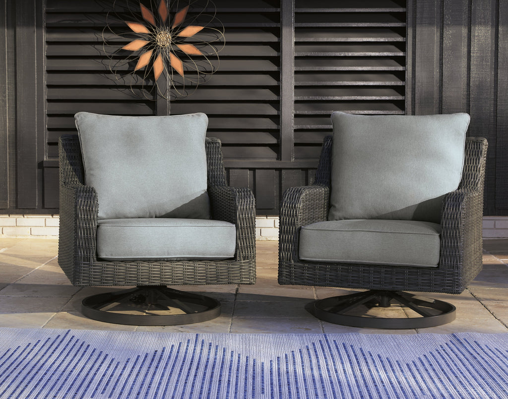 Elite Park Gray Outdoor Swivel Lounge w/ Cushion