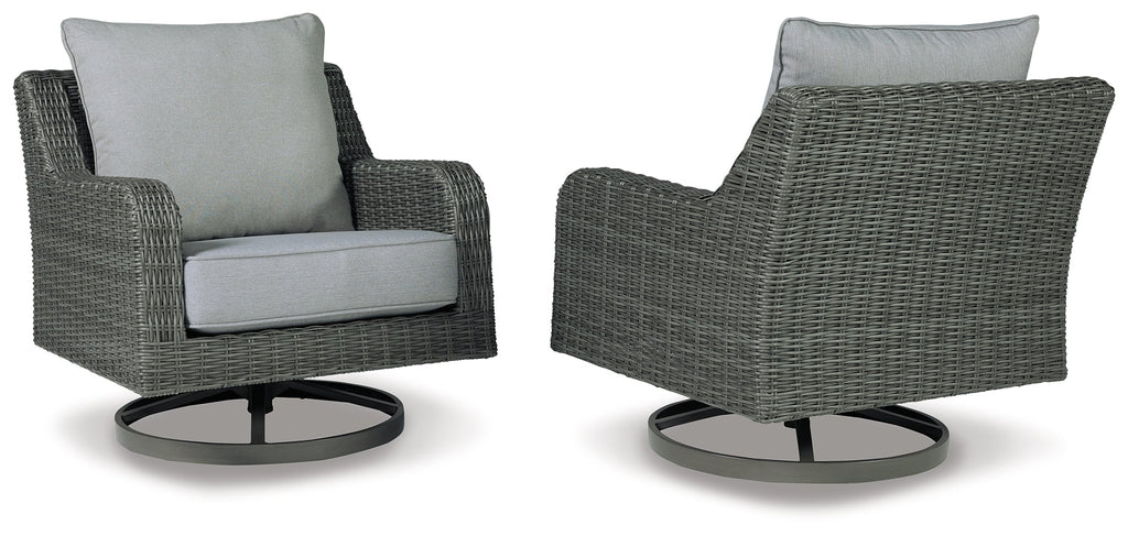 Elite Park Gray Outdoor Swivel Lounge w/ Cushion