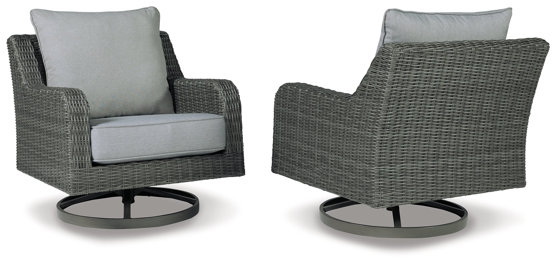 Elite Park Gray Outdoor Swivel Lounge w/ Cushion