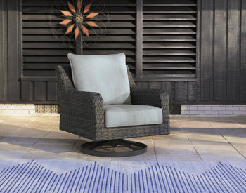 Elite Park Gray Outdoor Swivel Lounge w/ Cushion