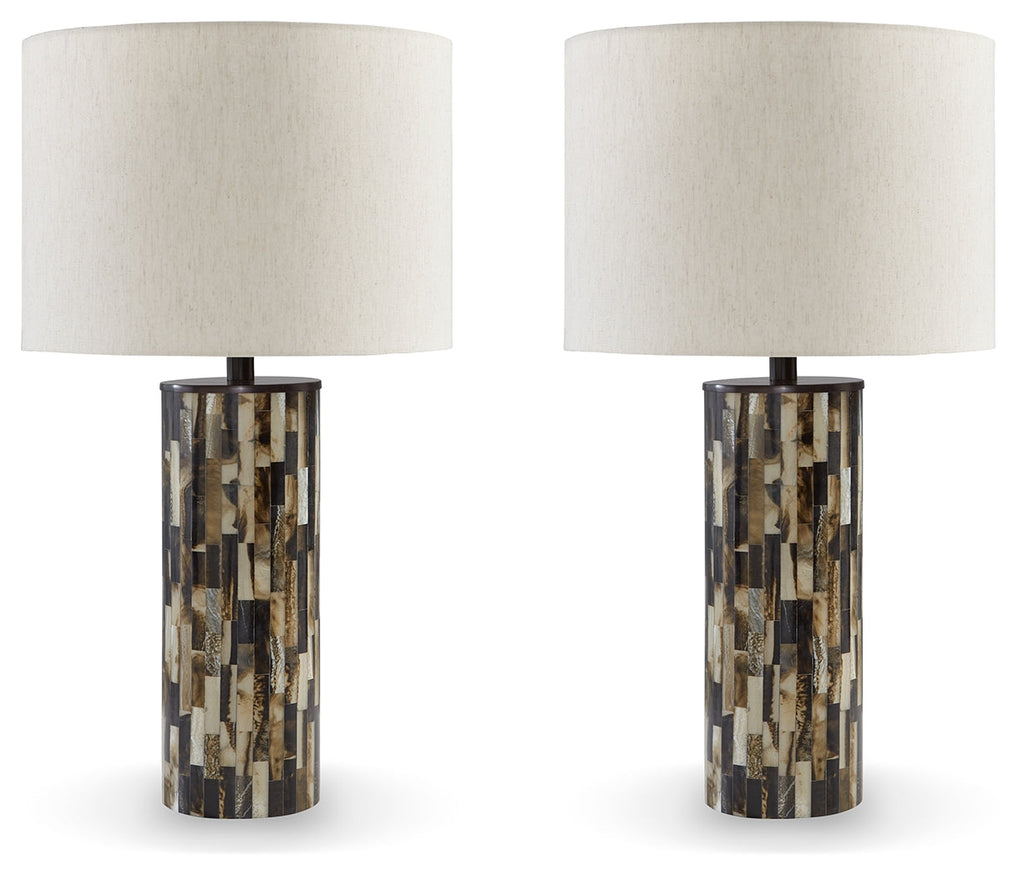 Ellford Black/Brown/Cream Table Lamp (Set of 2)