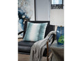 Elonwich Teal/White Pillow (Set of 4)