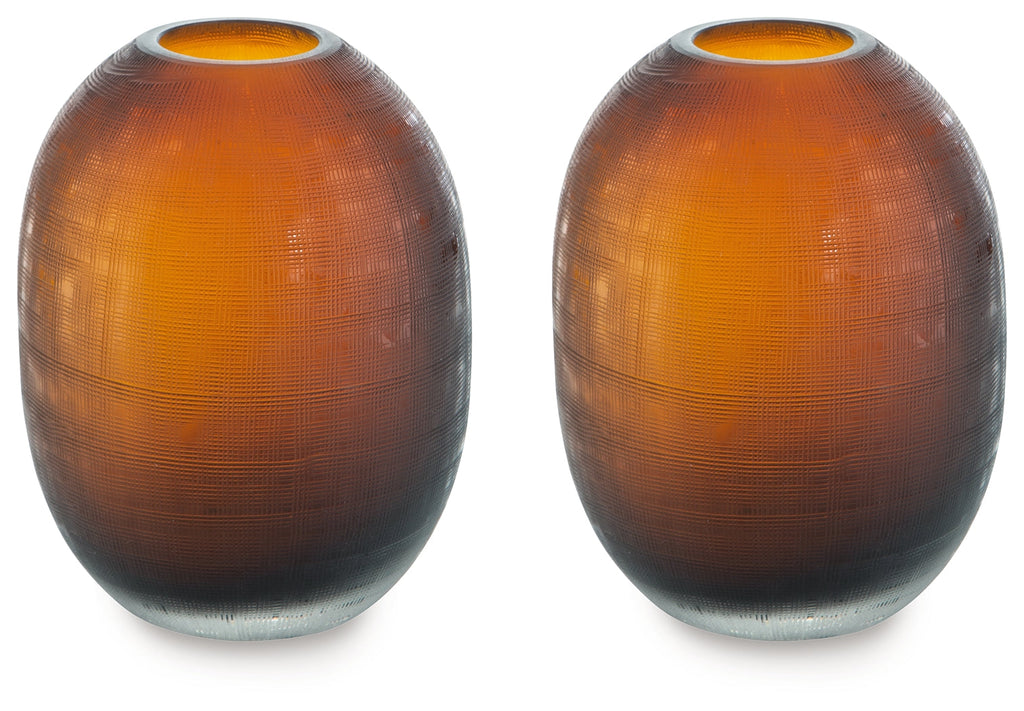 Embersen Amber Vase (7.75"H) (Set of 2)