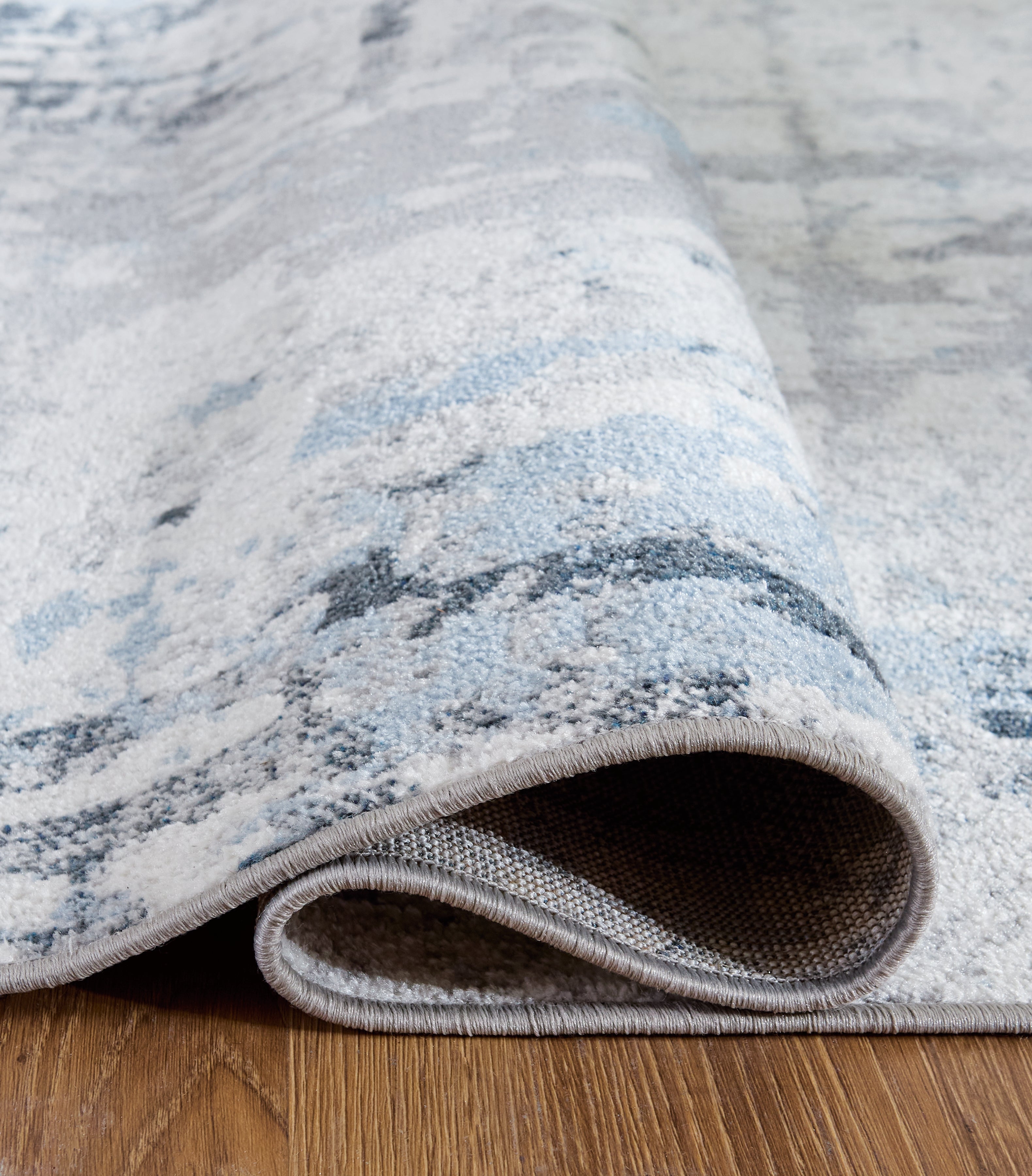 Emertonly Blue/White/Gray Washable Medium Rug