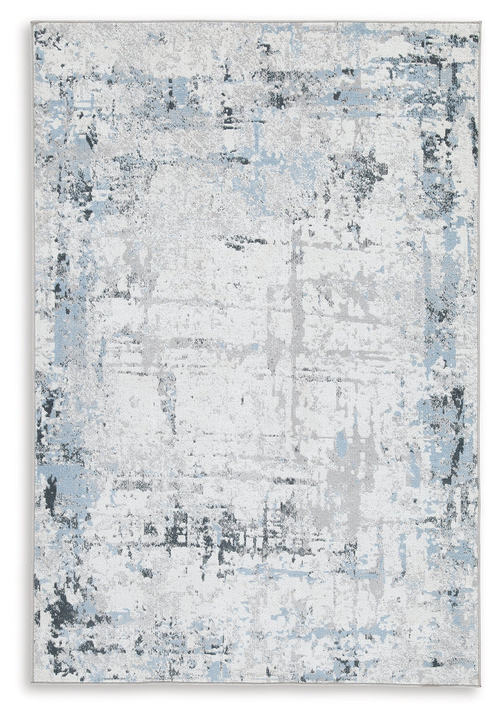 Emertonly Blue/White/Gray Washable Medium Rug