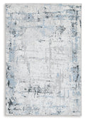 Emertonly Blue/White/Gray Washable Medium Rug