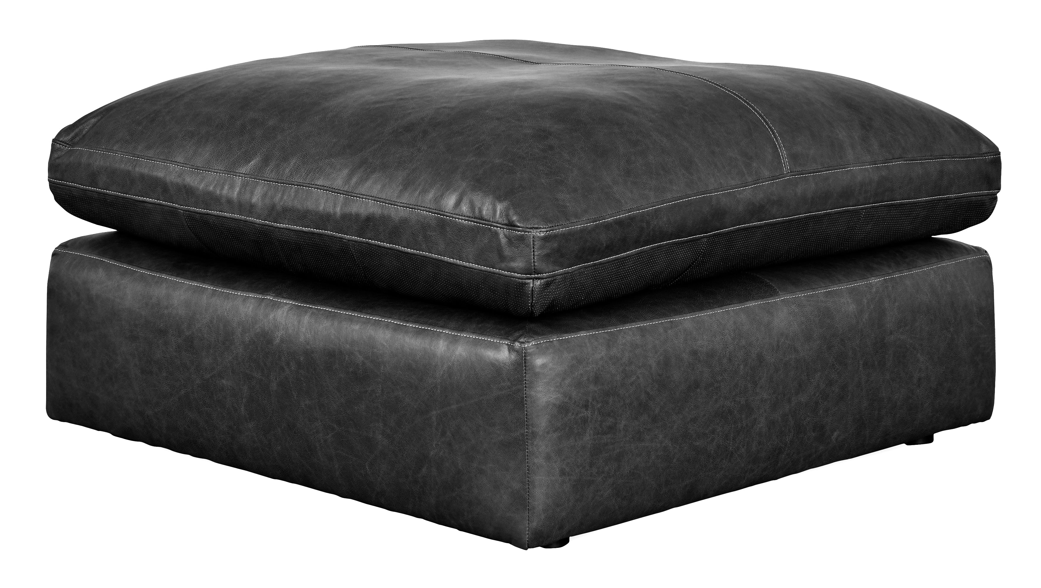 Emilia Black 3-Piece Sectional and 2 Ottomans