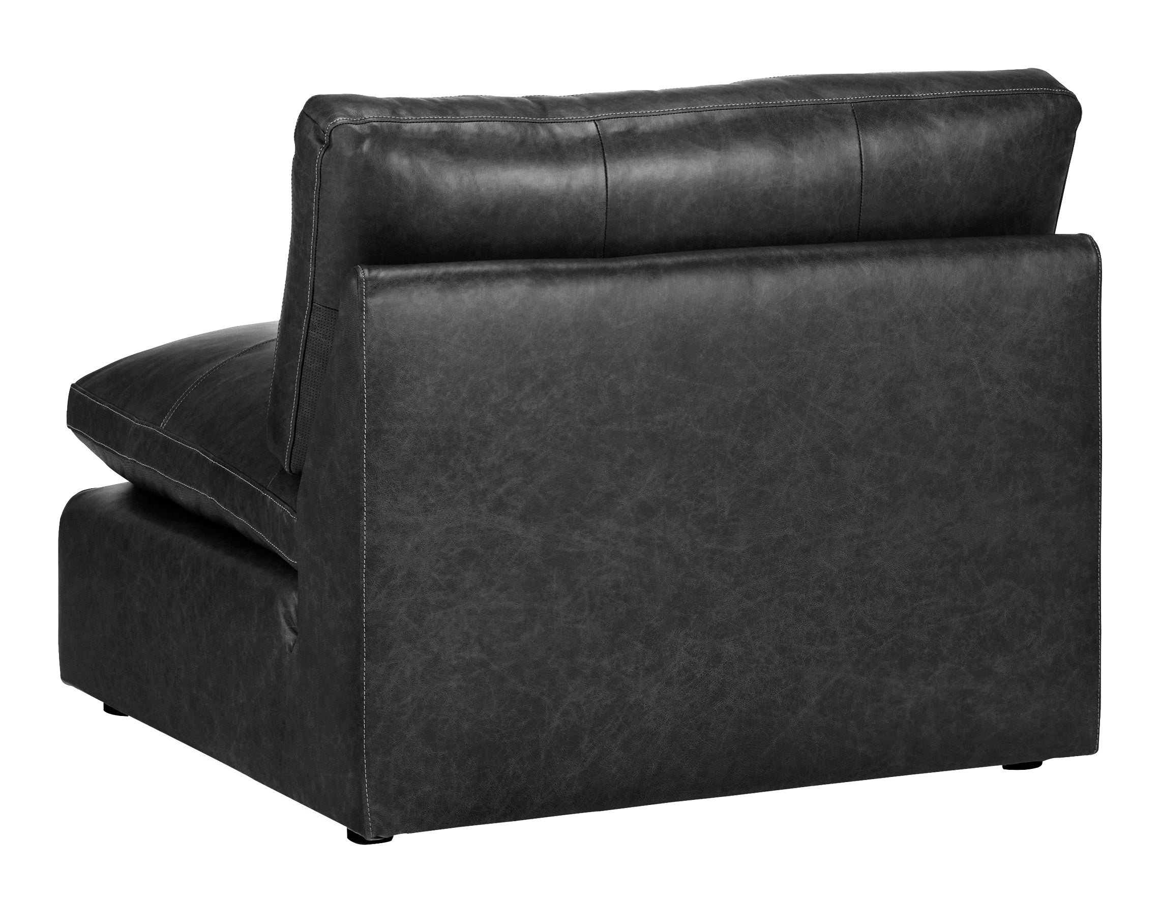 Emilia Black Leather 6pc Modular Sectional