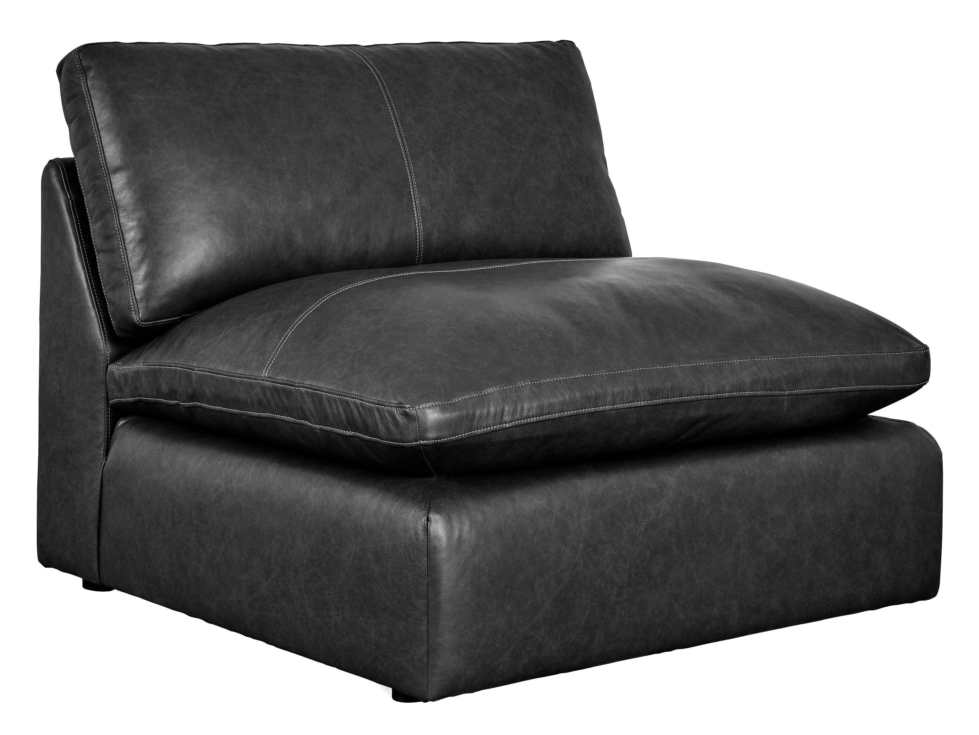 Emilia Black Leather 6pc Modular Sectional
