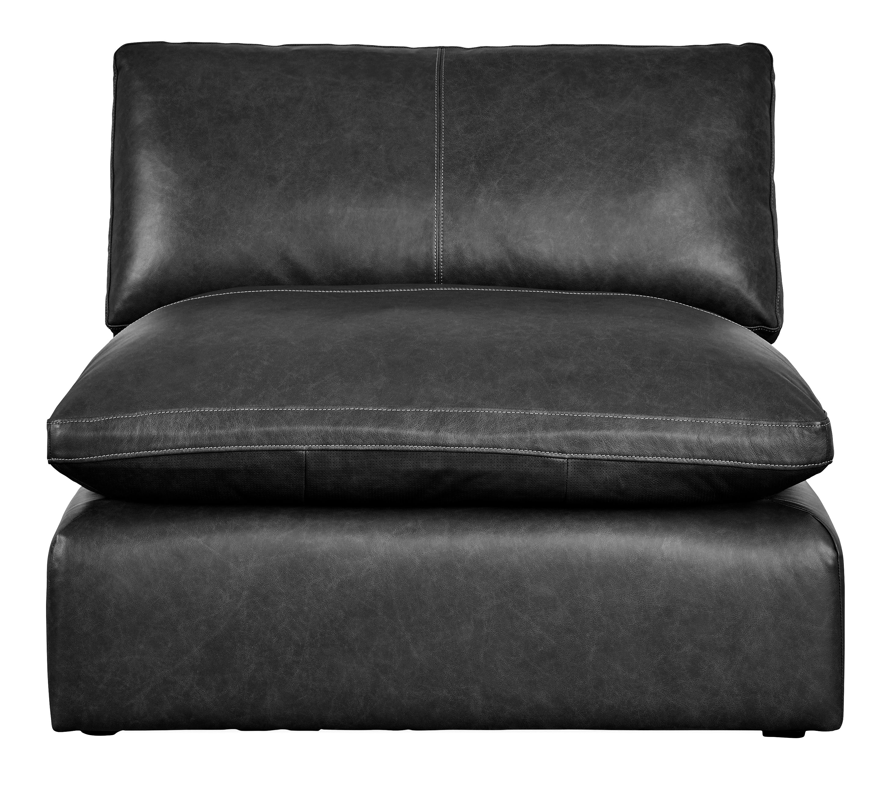 Emilia Black Leather 6pc Modular Sectional