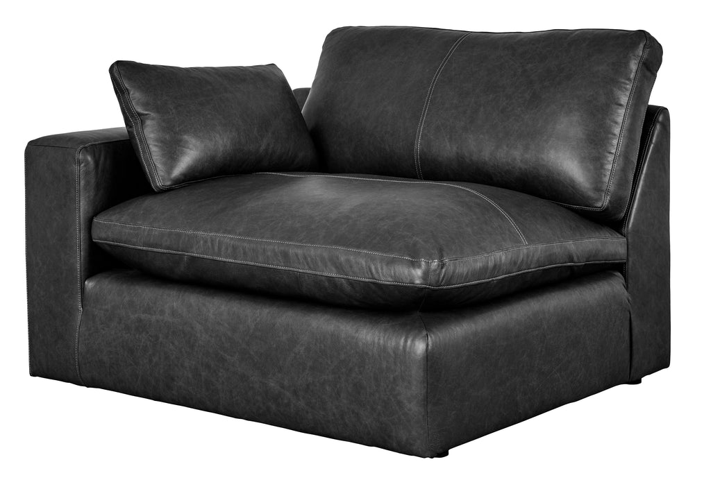 Emilia Black Leather 3pc Modular Sectional Sofa
