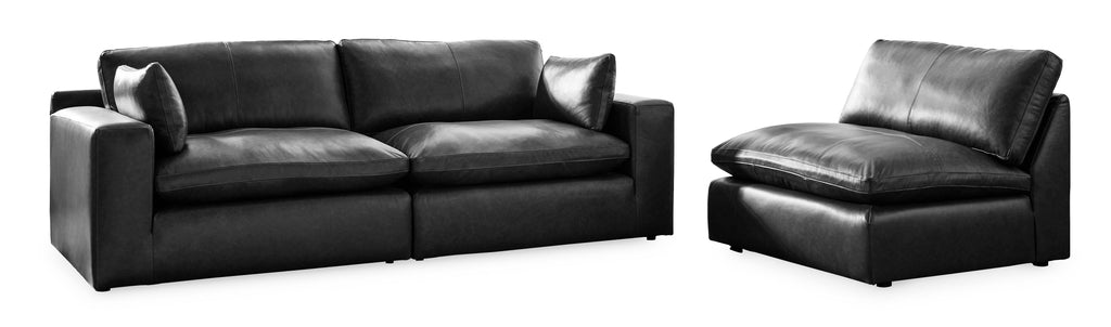 Emilia Black Leather Modular Sectional Units