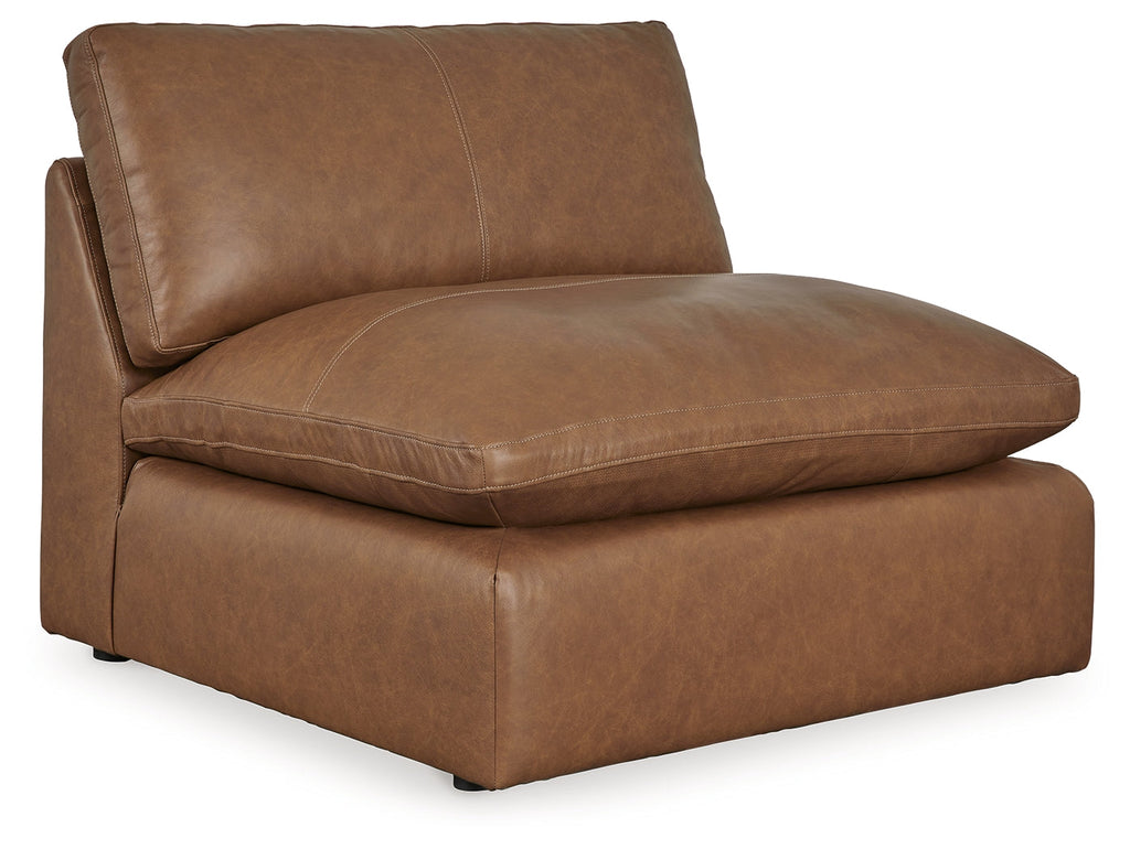 Emilia Caramel 3-Piece Sectional and 2 Ottomans