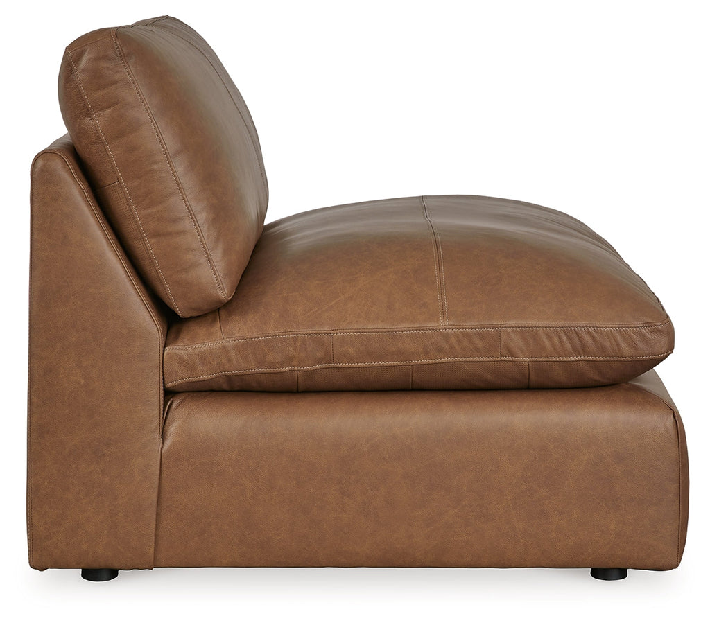 Emilia Caramel 5-Piece Sectional and Ottoman