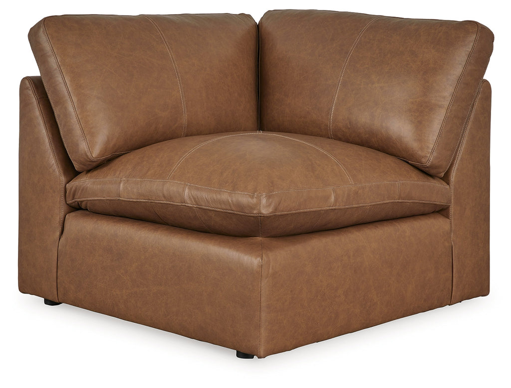 Emilia Caramel 5-Piece Sectional and Ottoman