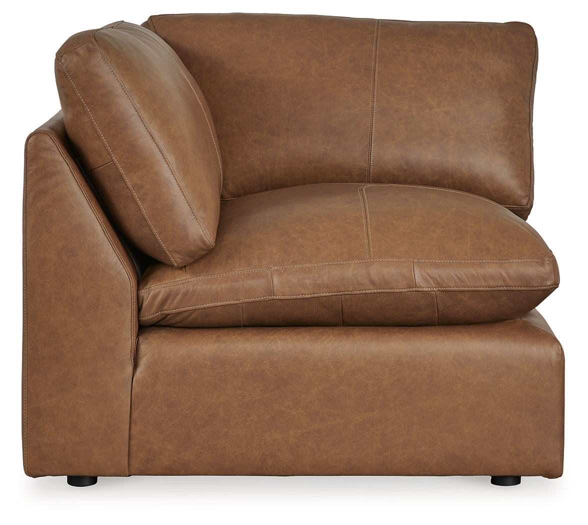 Emilia Caramel 5-Piece Sectional and Ottoman