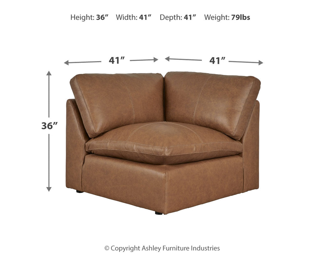 Emilia Caramel 5-Piece Sectional and Ottoman
